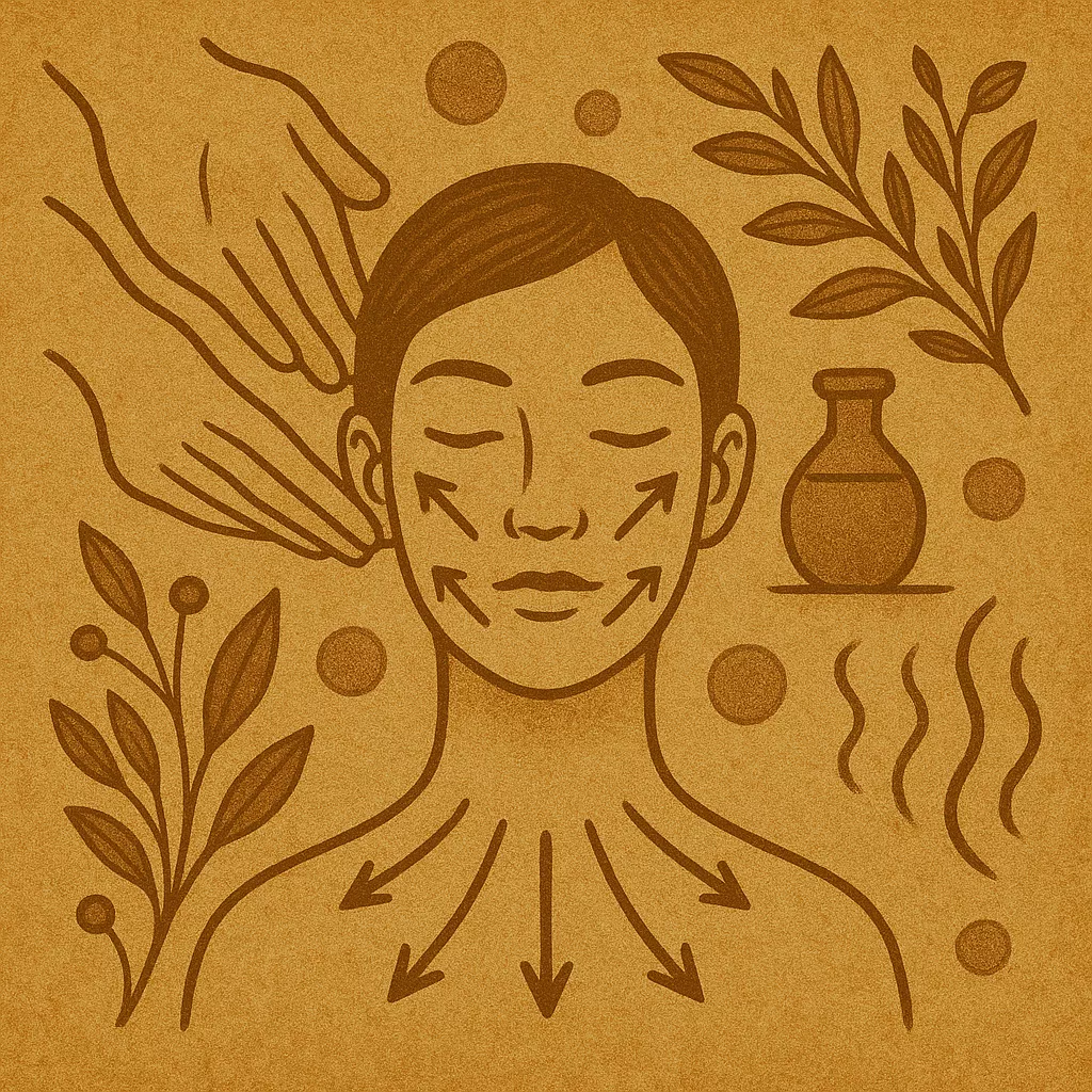Techniques de modelage et drainage du visage avec l’huile de Camélia