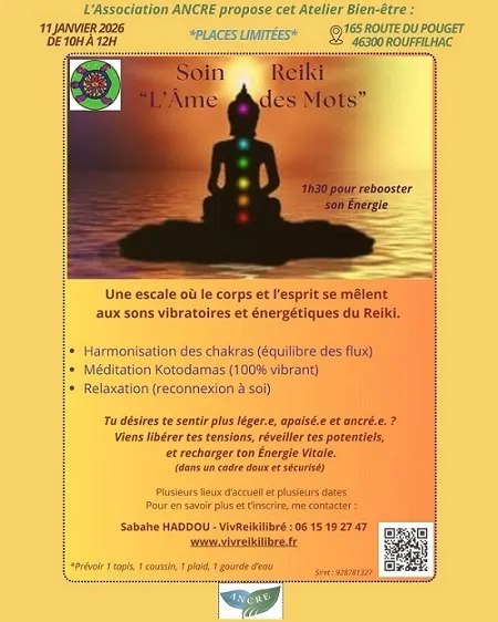 Visuel de l'actualité : Soin Collectif Reiki "L'Âme des mots"