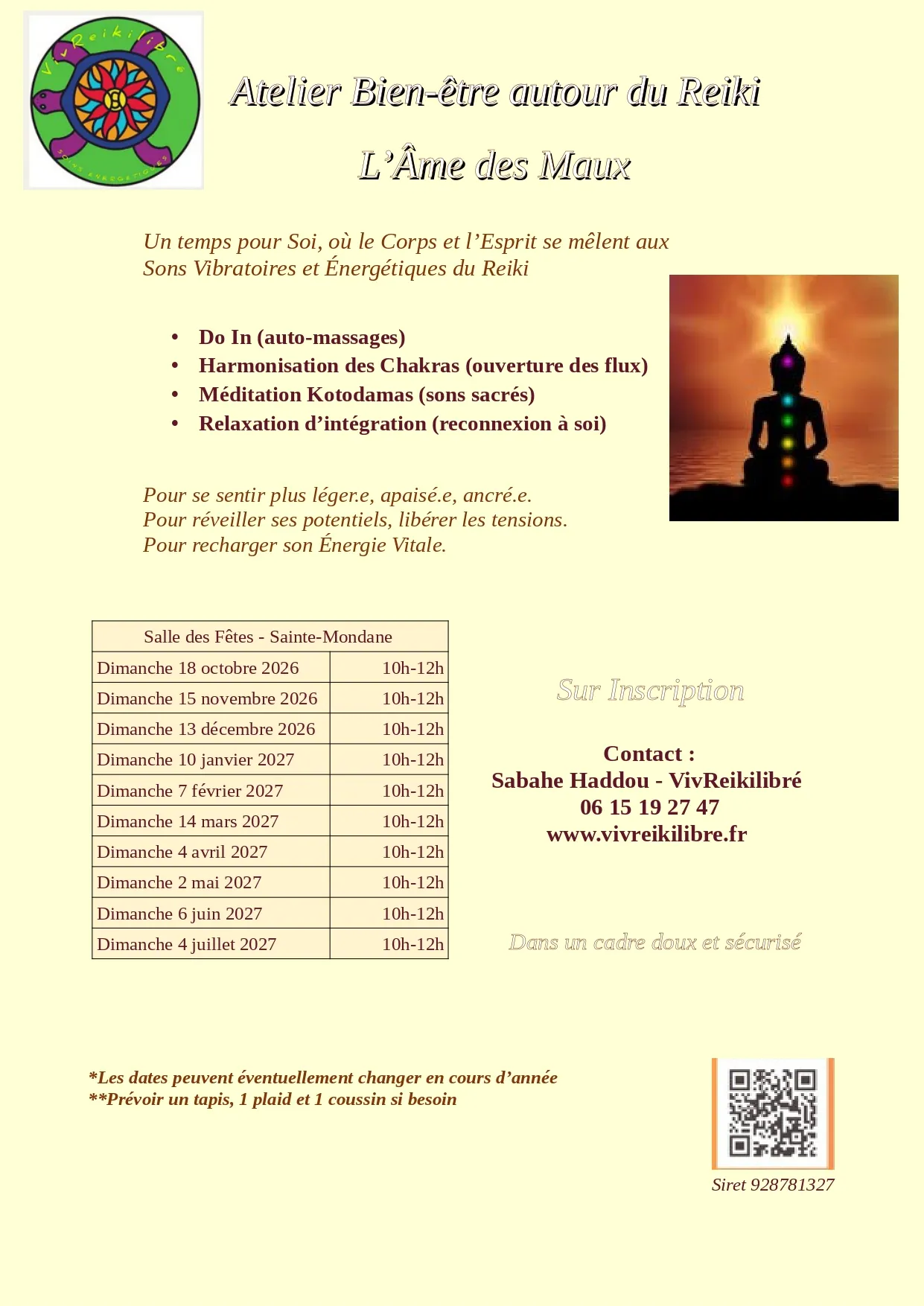 Affiche de l’actualité : Atelier Bien-être autour du Reiki